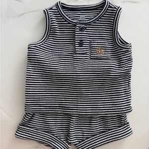 GAP Navy and White Striped Baby Romper